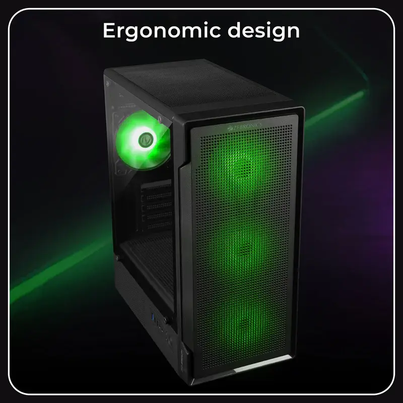Thumbnail: ZEBRONICS STEALTH GAMING MINI TOWER CABINET