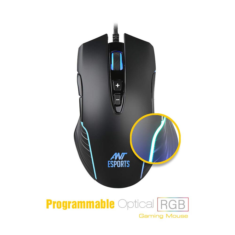 Thumbnail: ANT ESPORTS GM500 4000 DPI RGB GAMING MOUSE BLACK
