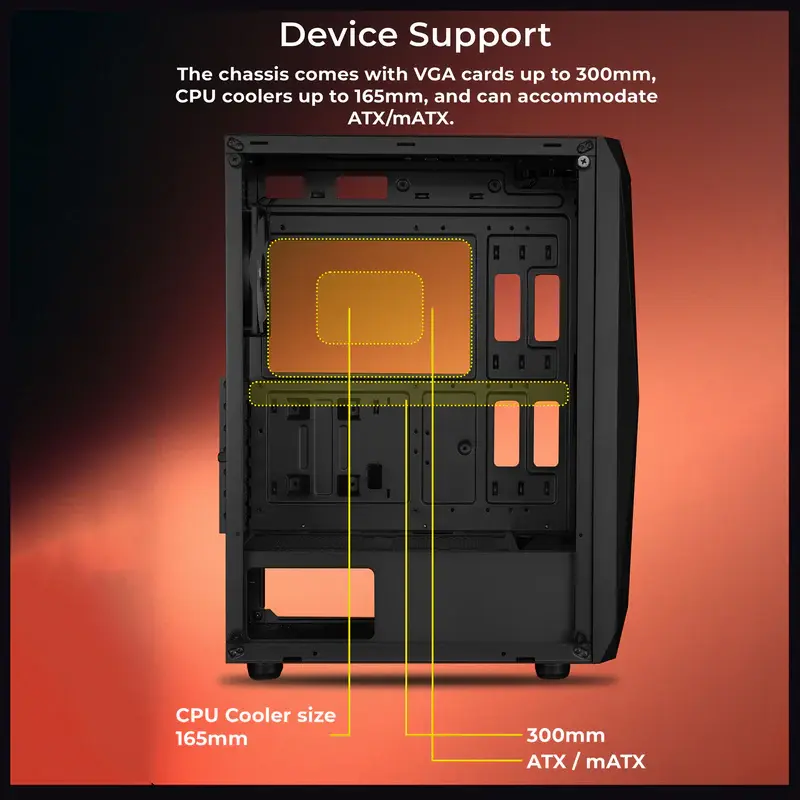 Thumbnail: ZEBRONICS ORUS ARGB MATX MID TOWER CABINET