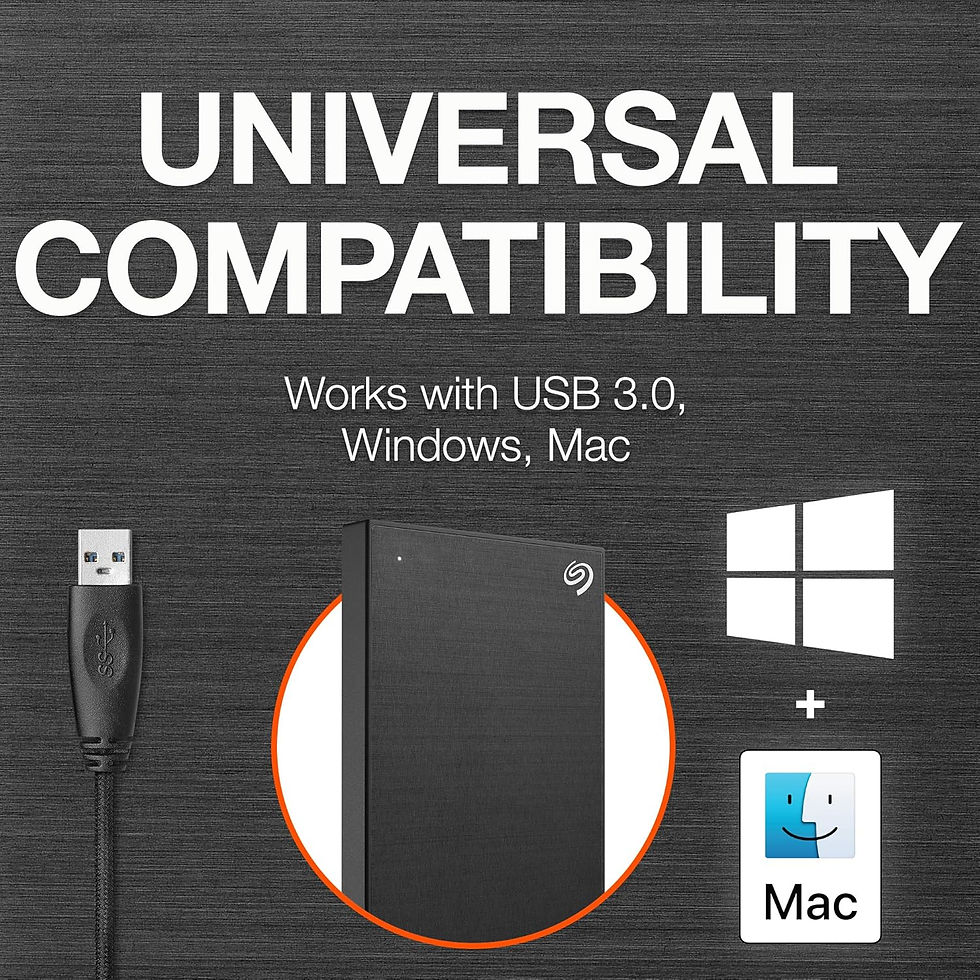 SEAGATE ONE TOUCH 2TB BLACK EXTERNAL HARD DRIVE