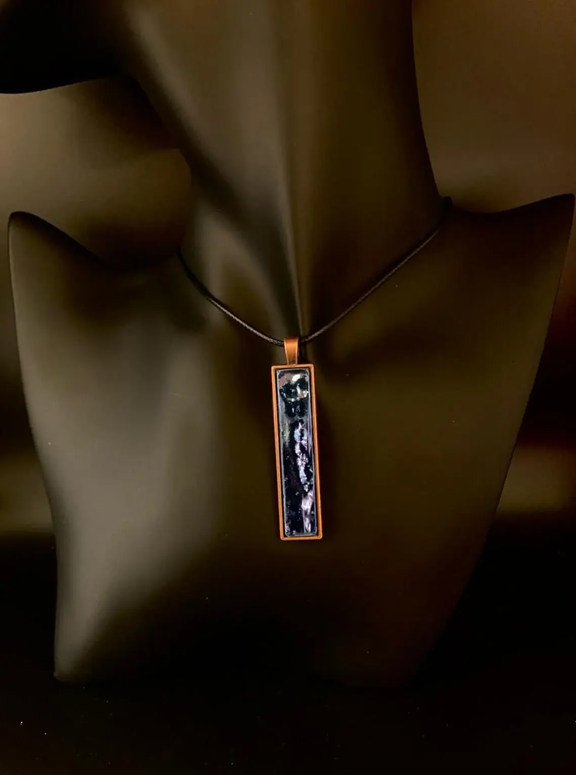 Handmade blue mirror glass pendant "Blues in the Night"