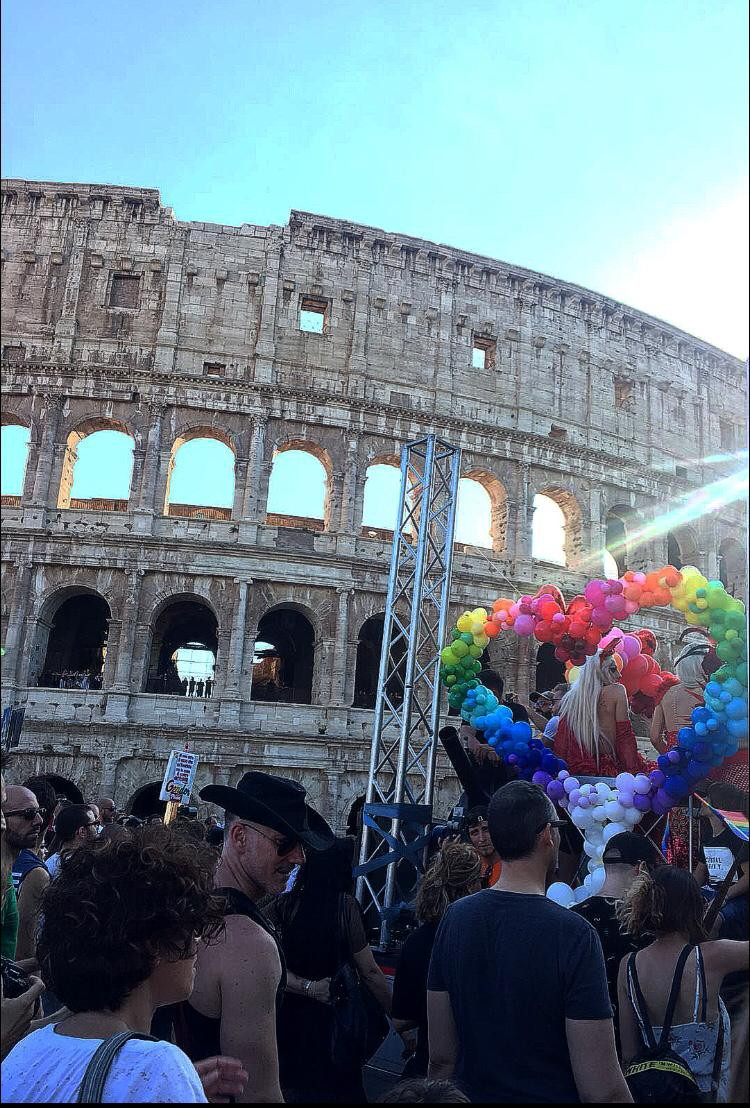 Pride outside Rome's Colosseum