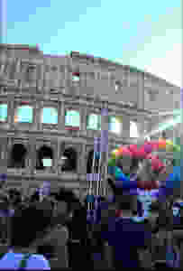 Pride outside Rome's Colosseum