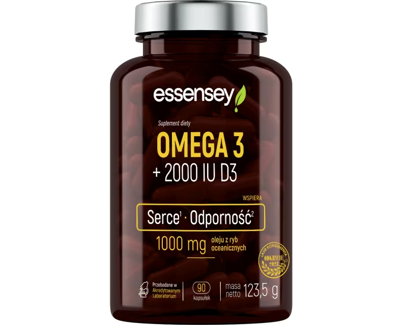 Омега 3 + 2000 МО D3 Essensey 90 капсул - харчова добавка