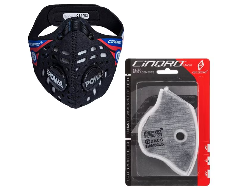 Антисмогова маска Respro CE Cinqro + фільтри Urban 2 шт. - набір