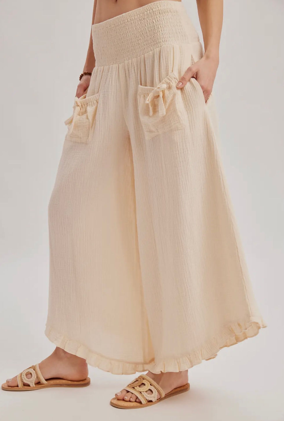 Thumbnail: BLUIVY ruffle trim trousers 