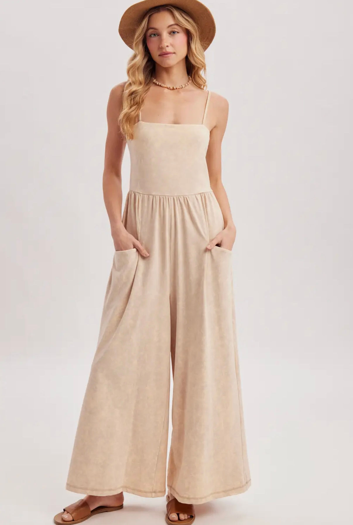 BLUIVY Shirred wide leg jumpsuit