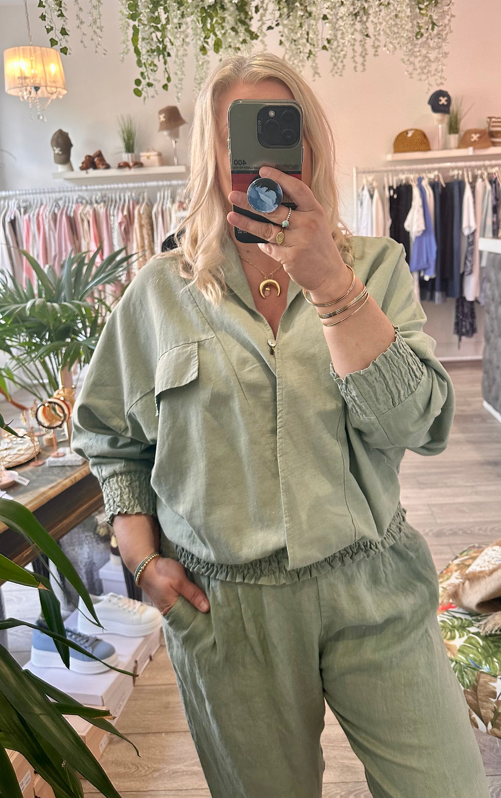 Thumbnail: Santorini linen wrap shirt