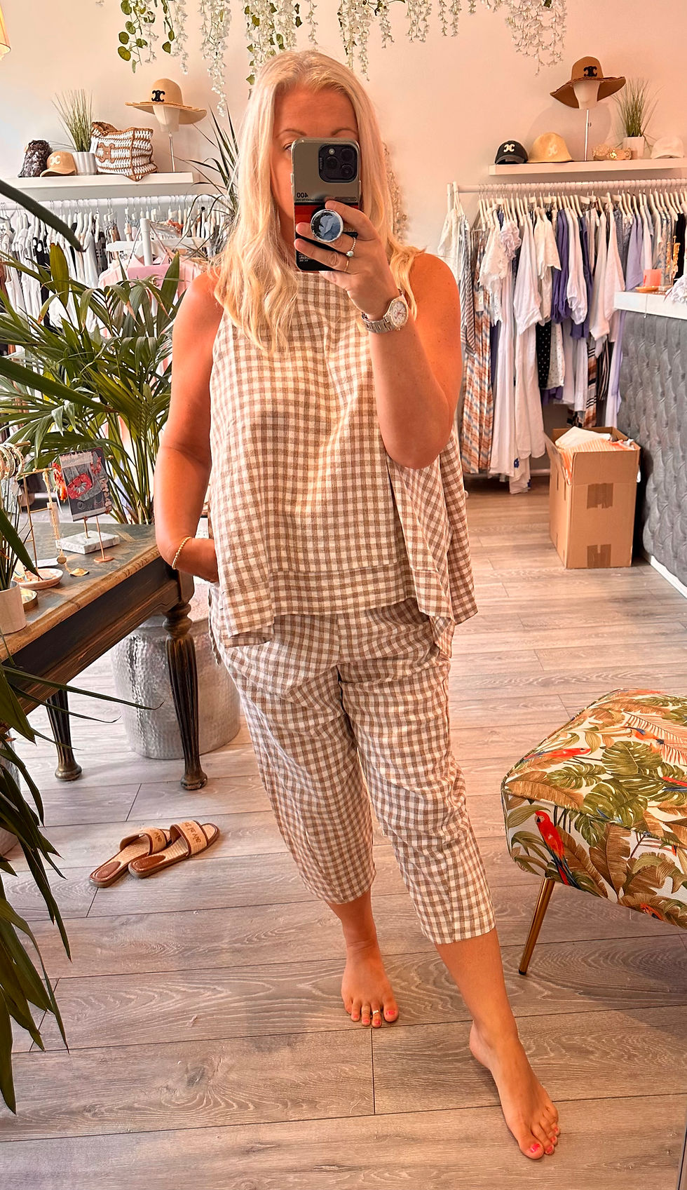 Thumbnail: Lindos gingham swing top