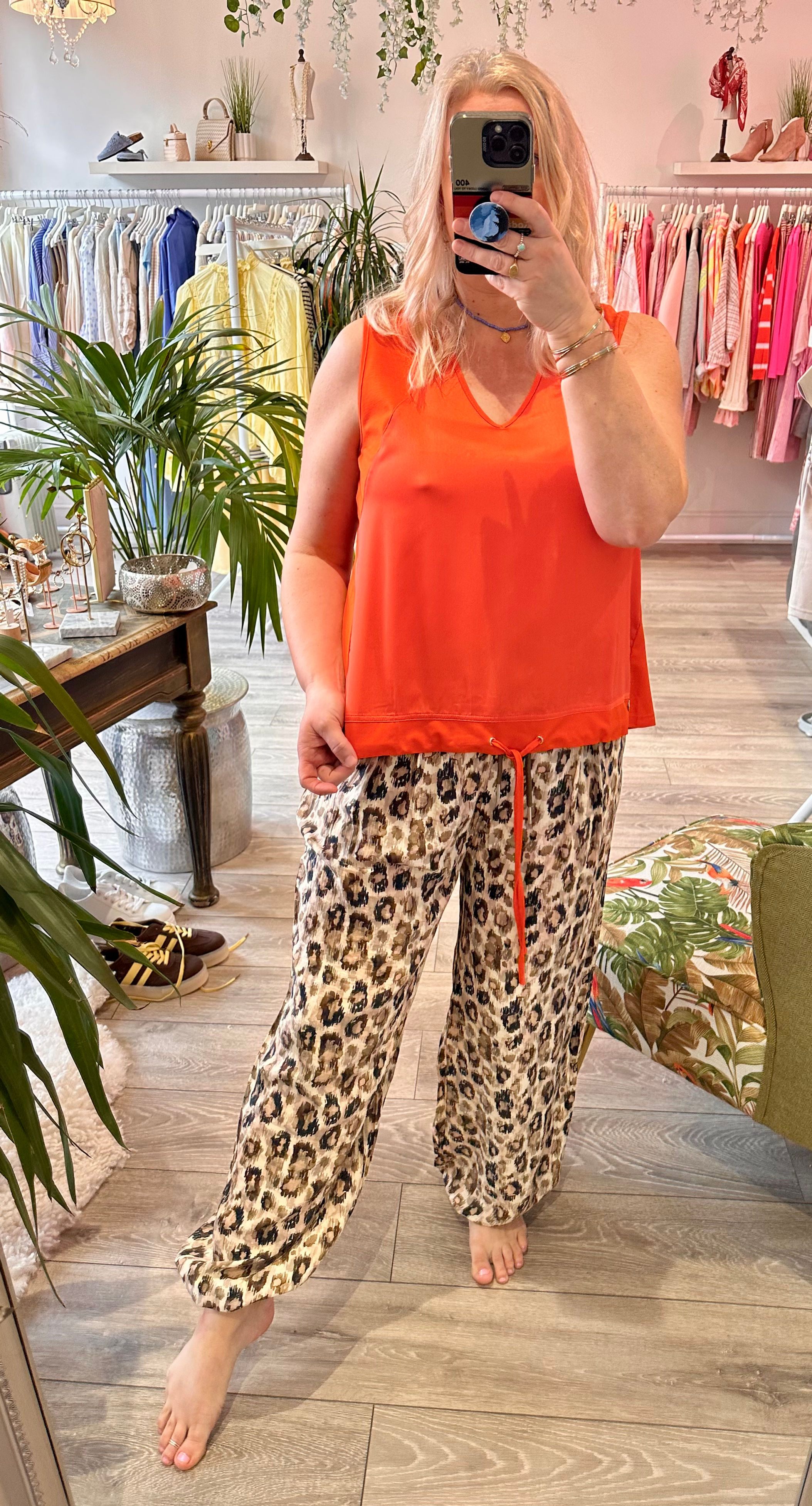 Malissa J satin front vest top