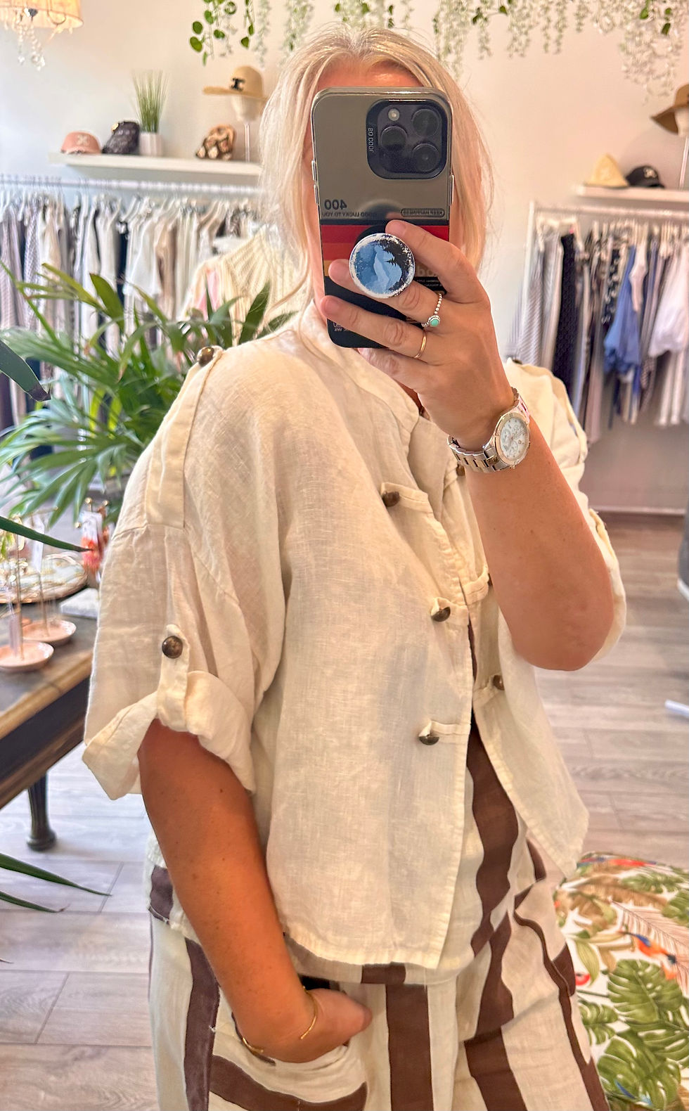 Thumbnail: Santorini linen military jacket