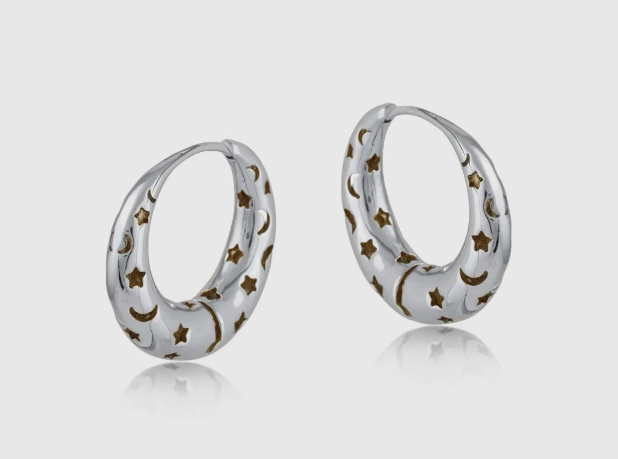 Big metal London Selena celestial earrings 