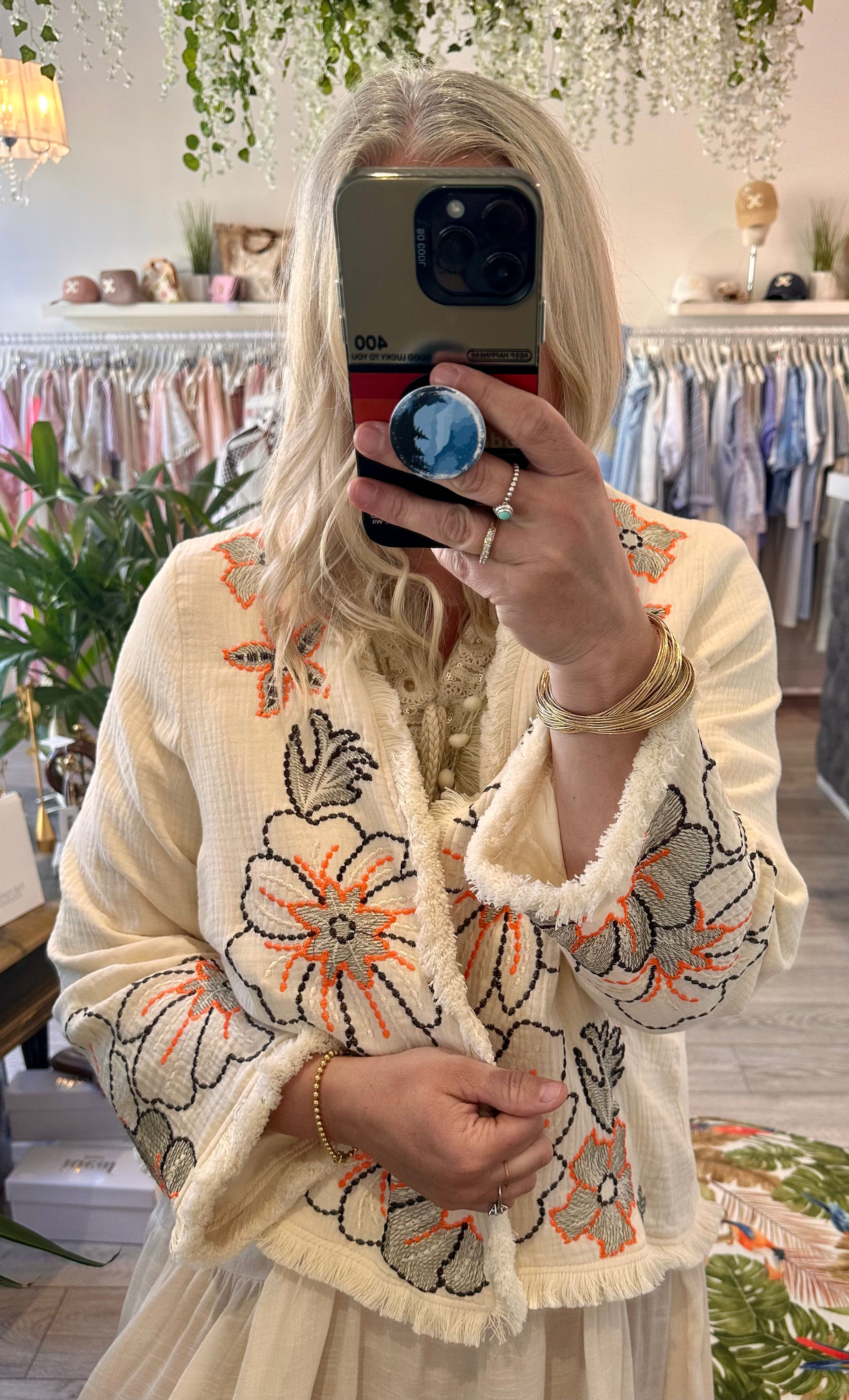 Mykonos boho embroidered jacket