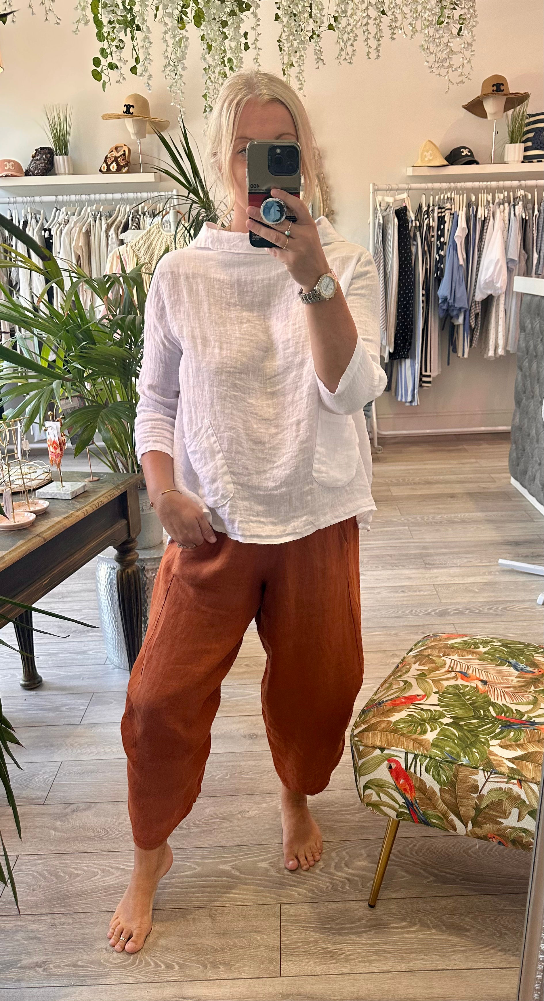 Santorini linen cocoon pants
