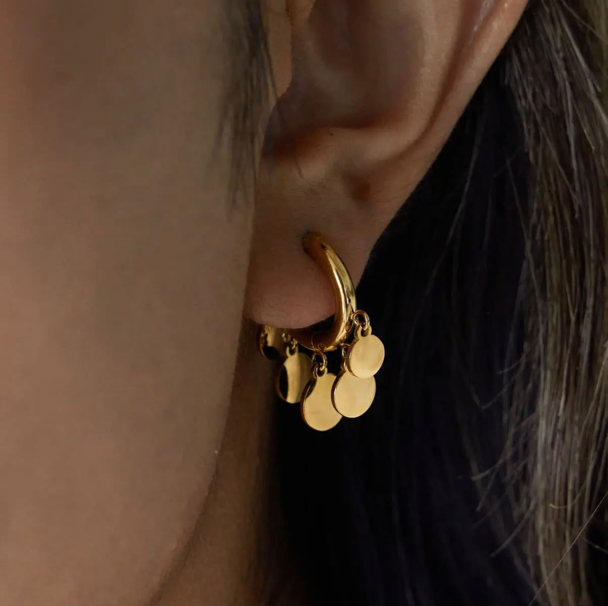 Misgraceful gold coin tassel earrings