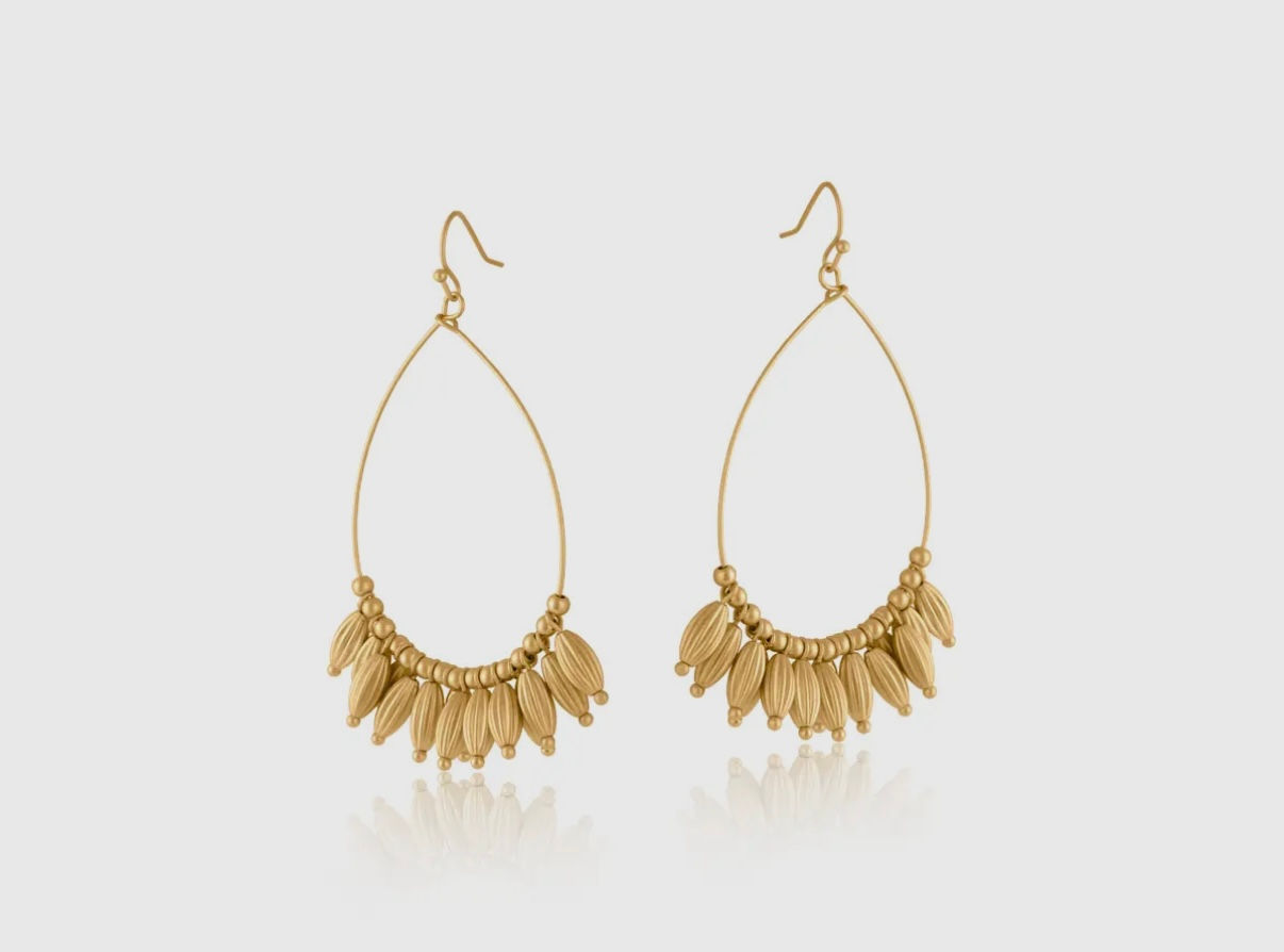 Big metal London Vittoria seed earrings 