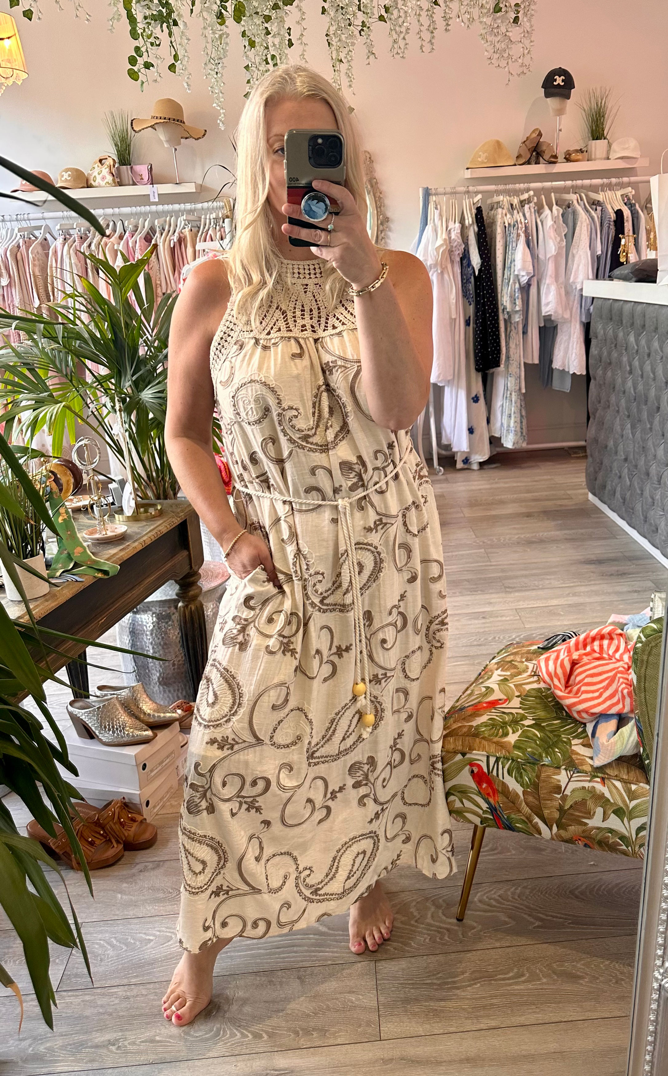 Mali embroidered maxi dress