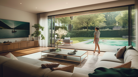 Aranżacja dużego salonu na Mokotowie