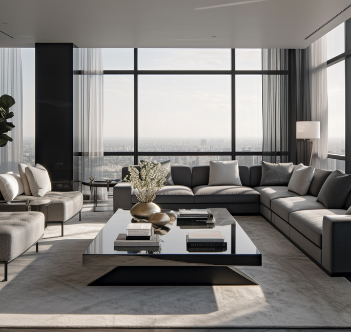 loft z dużymi oknami i dobrze zaprojektowanymi meblami