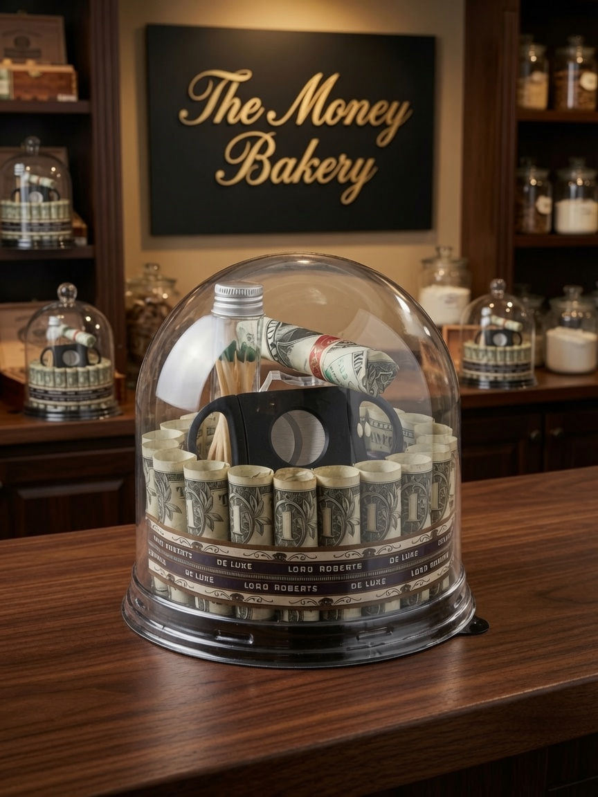 Cigar Petit Four Money Cake $20 Cash Gift