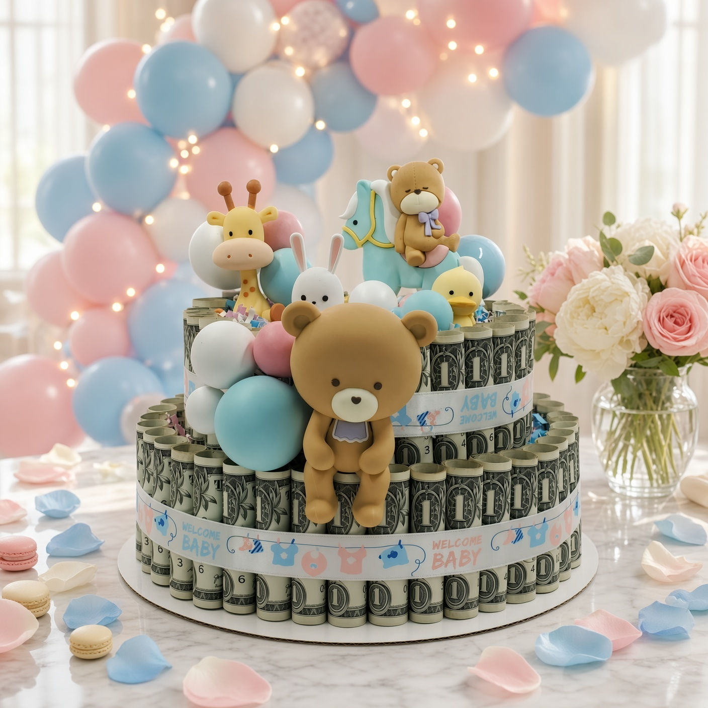 Baby Shower Money Cake $70 Cash Gift