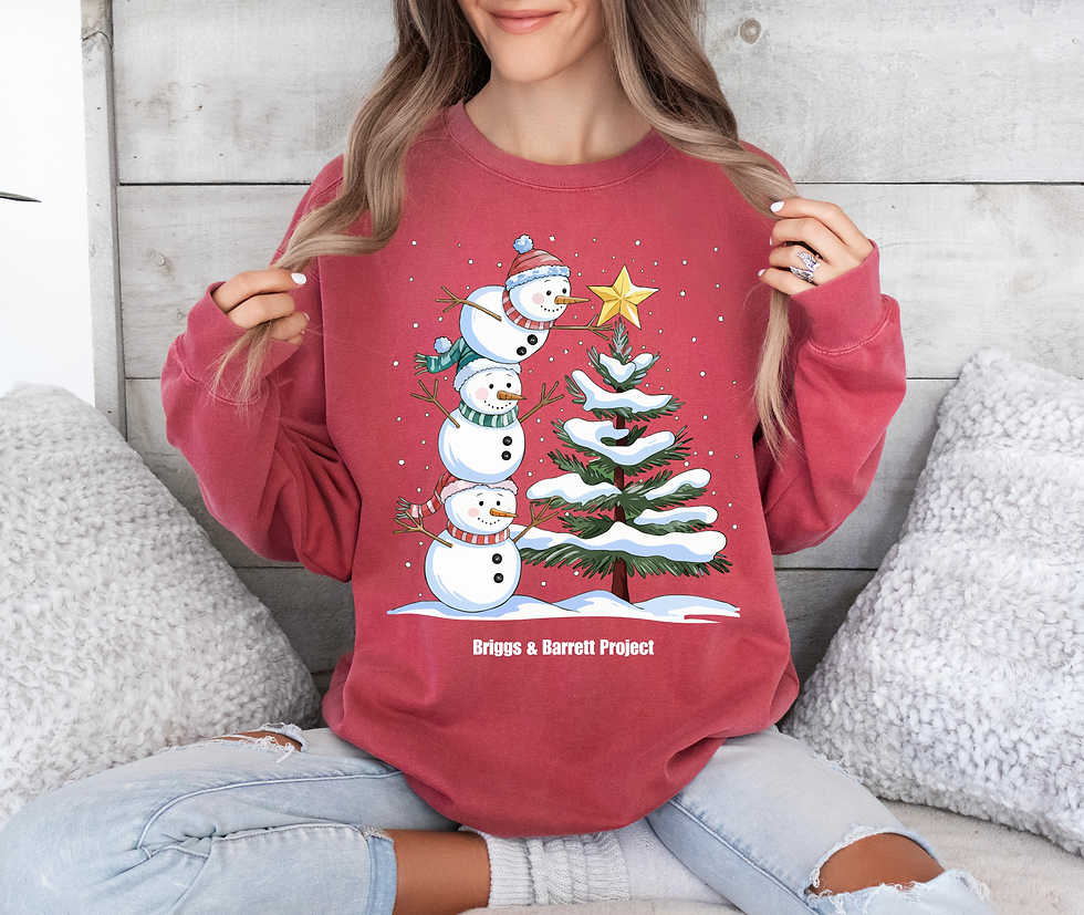 ❄️ Comfort Colors “Snowman Stack” Christmas Sweatshirt – Briggs & Barrett Projec