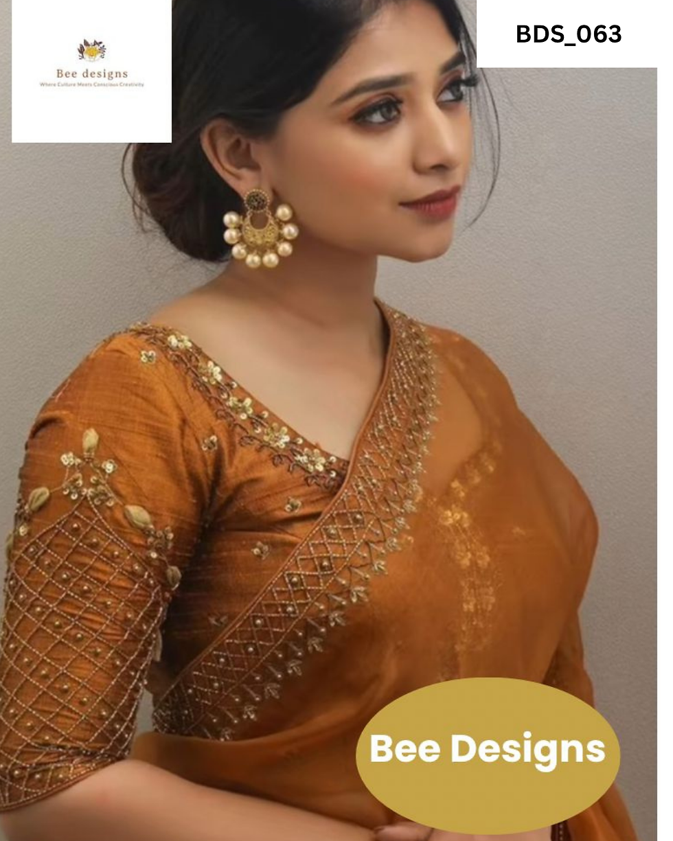 Golden Mustard Threadwork Blouse