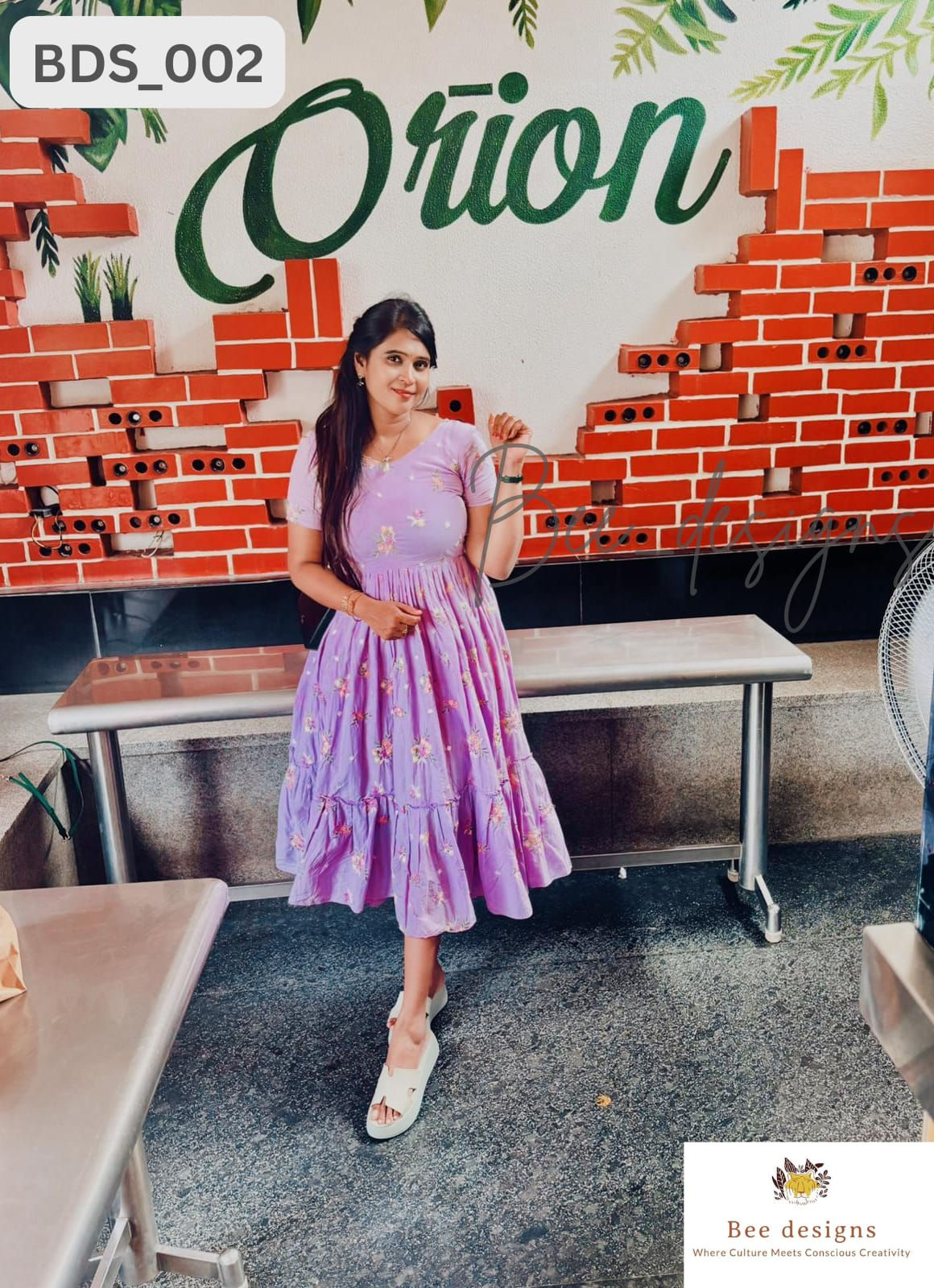 Lavender Bloom Tiered Dress