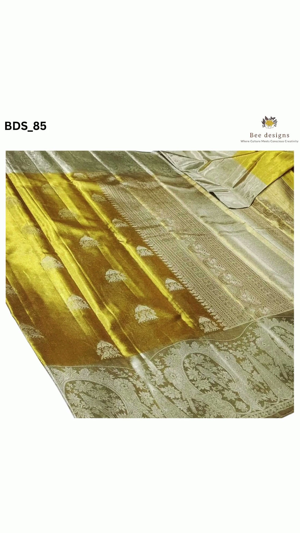 Thumbnail: Golden Radiance Kanchipattu Saree with an exquisite silver zari border