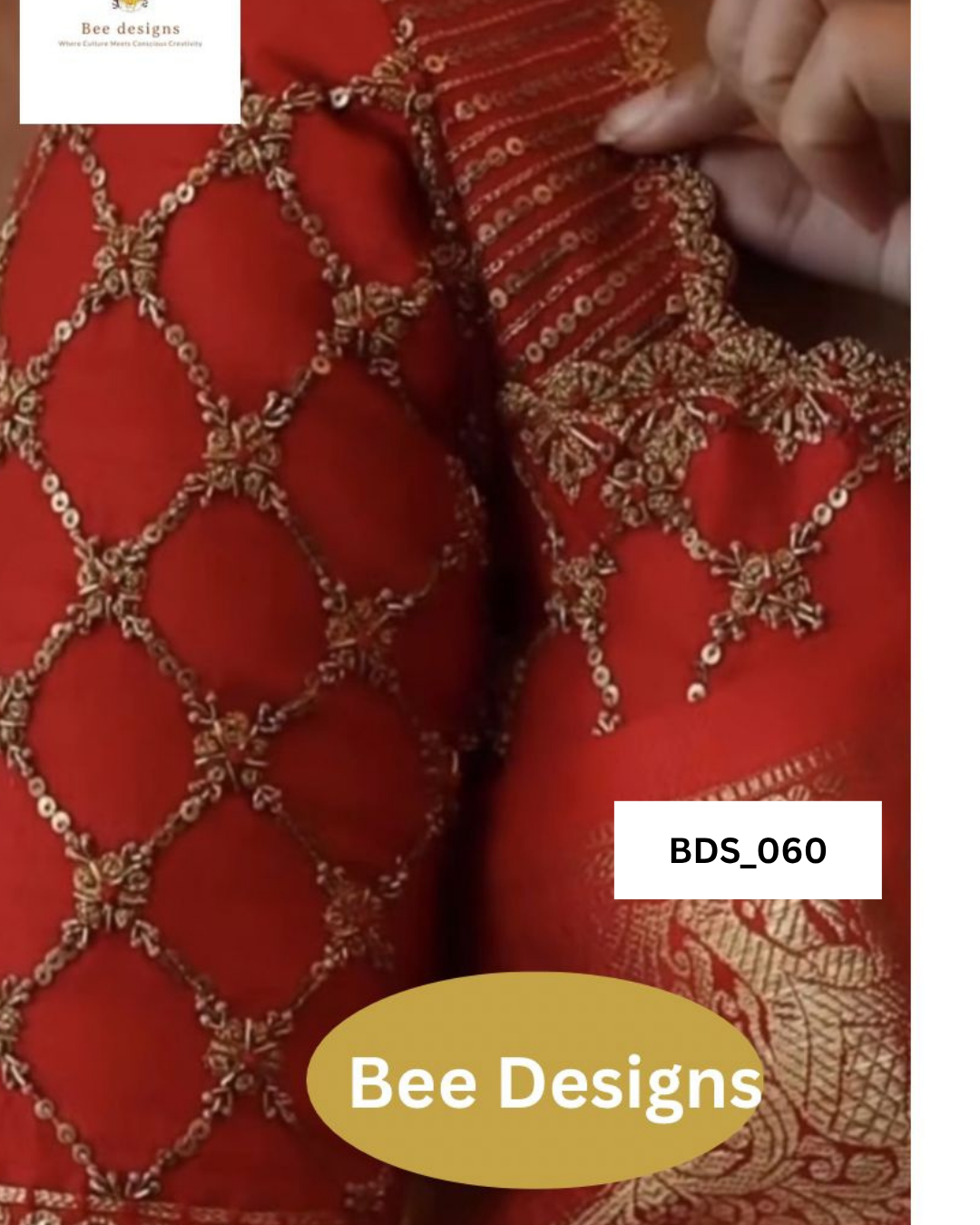 Classic Red Net Zardosi Blouse