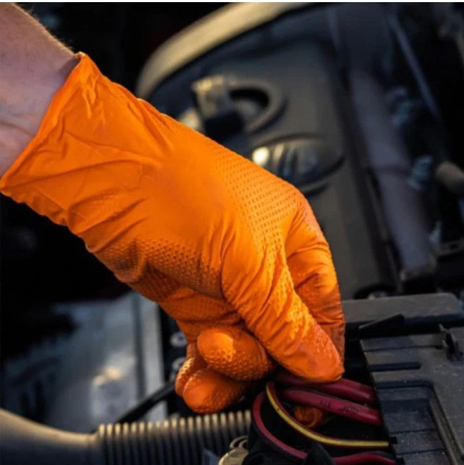 Thumbnail: Heavy Duty Mechanics Nitrile Gloves XL Aurelia Ignite Orange 1x90