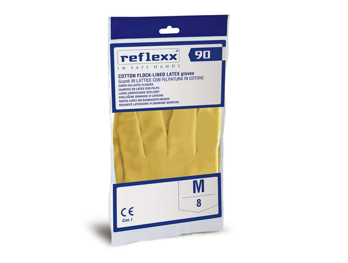 YELLOW GLOVES LIGHT LATEX REUSABLE REFLEXX 1/pair