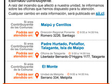 Nuevos puntos de atención para contribuyentes de Unidad de Maipú afectada por incendio