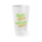 Frosted Pint Glass with HAVE FAITH AIM HIGH quote (front)
