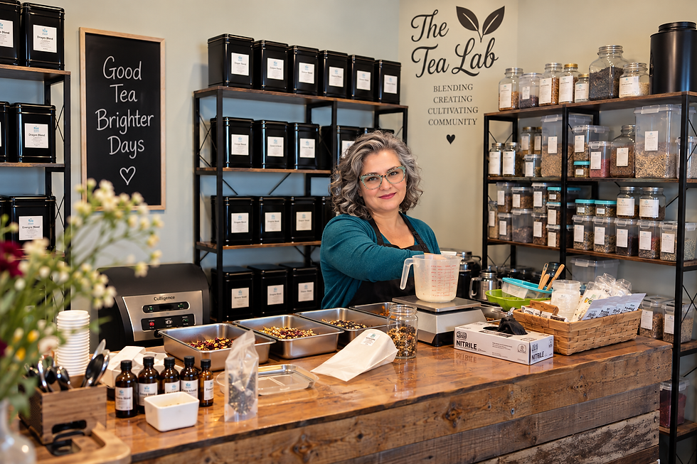 Mel in the Tea Lab