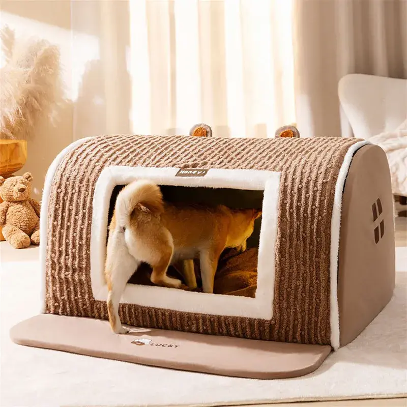 Thumbnail: Semi-Enclosed Cute Cat Dog House