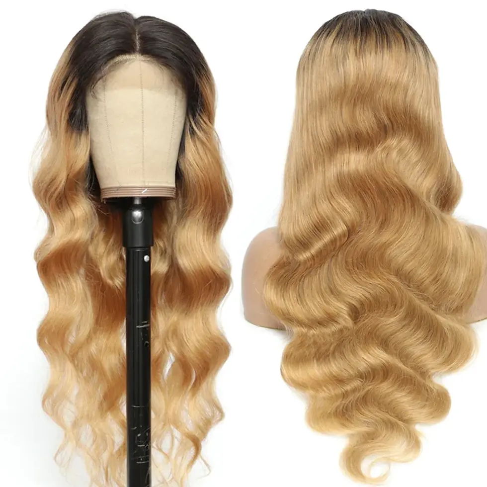 Thumbnail: Alpha Omega Luxe Hair – Honey Mocha Balayage Body Wave HD Wig