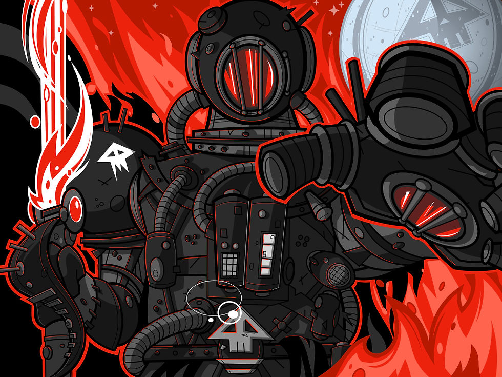 He doesn't speak and moves as if he's a puppet... everyone wonders who might be under that mask...