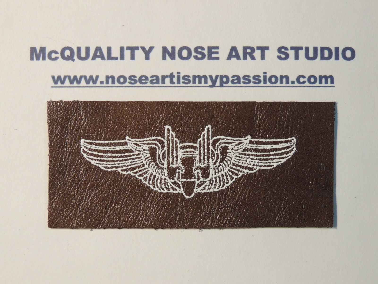 White Leather Aerial Gunner Wings