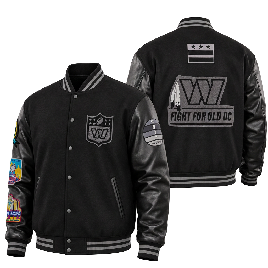 Midnight District Varsity Jacket wool varsity jacket