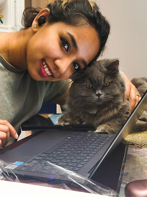 our story- marias candscents-owner-maria-with-her-cat-zimba