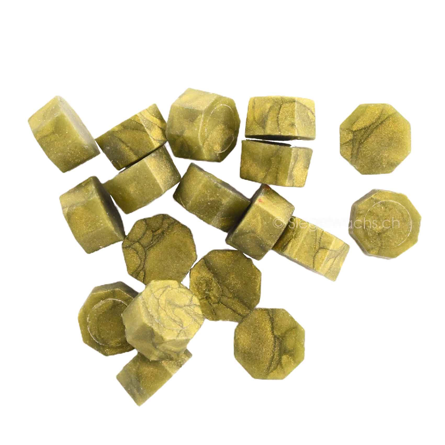 Siegelperlen Moos-Gold