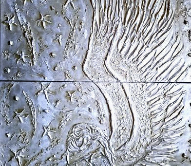Angelo Custode di un Milione di Misteri dell’Universo – Bassorilievo Materico di Michela Fabeni Art