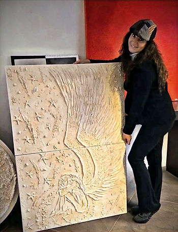 A Million Mysteries by Michela Fabeni Art | A Textured Contemporary Bas-Relief Between Soul, Cosmos and Nature | Palette Knife | Smussato Technique