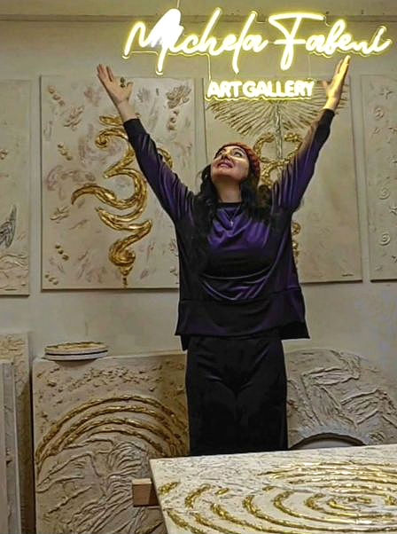 Michela Fabeni Art Gallery: the Portal of Light of Contemporary Art, Smussato Textured Bas-reliefs  