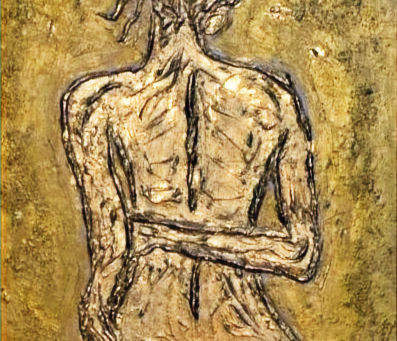 Michela Fabeni Art Gallery | Bassorilievo Contemplation: Oro, Spessore e Luce che Svelano Sogni e Visioni | Tecnica Smussato