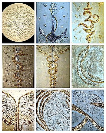 Michela Fabeni Art Gallery | Metamorphoses | New Symbols and Jewelry Bas-Reliefs | Palette Knife | Sculptures on Canvas