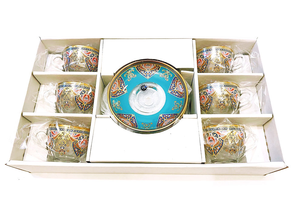 サムネイル： トルコデミタスサイズカップ&ソーサー（持ち手付き）6個セット