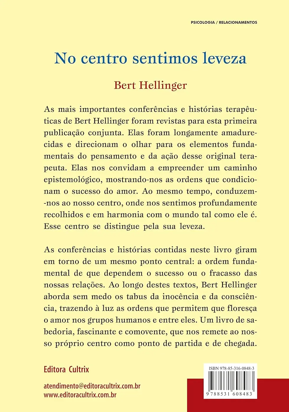 Miniatura: No Centro Sentimos Leveza: Conferências e Histórias - Bert Hellinger
