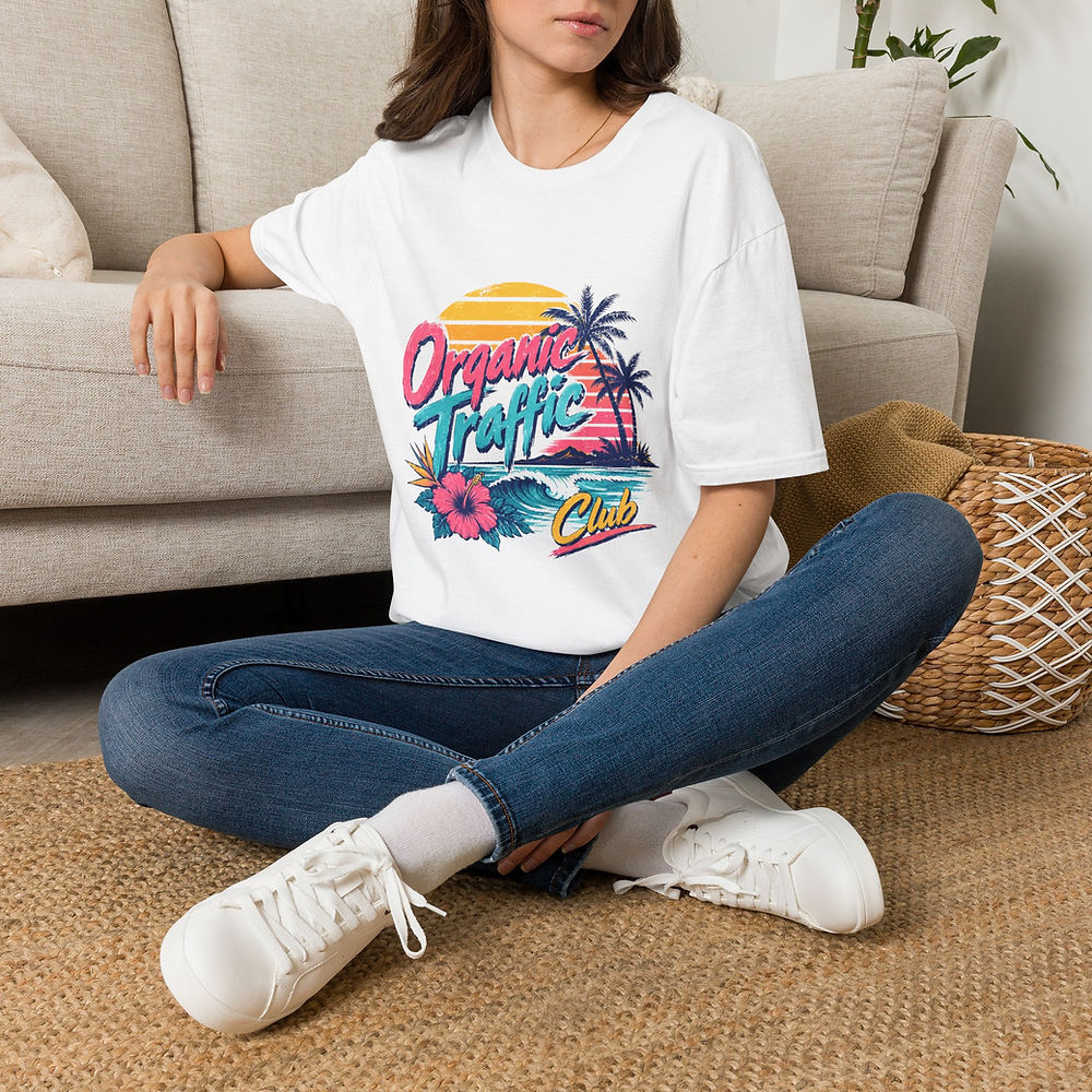 Organic Traffic Club Shirt | Retro SEO Beach Graphic Tee